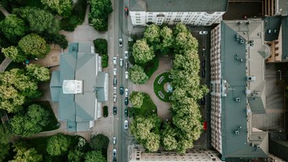 Arial view of a public space